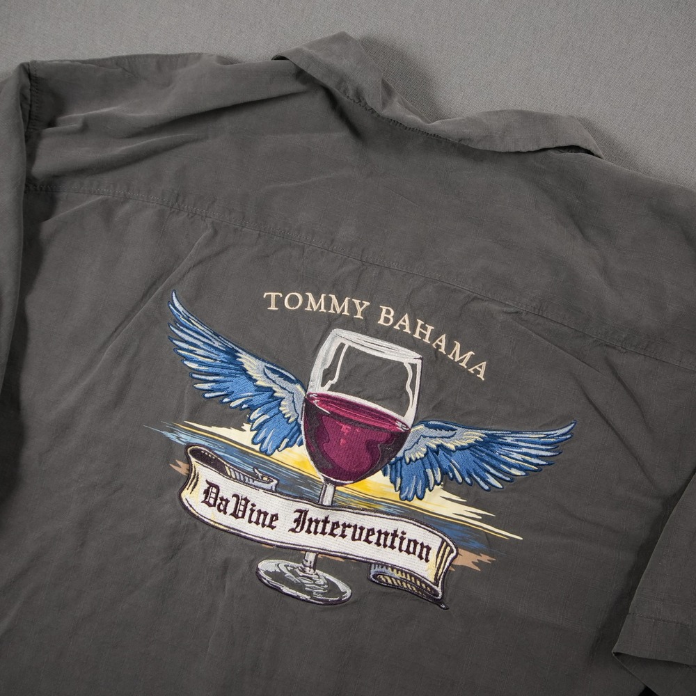 Tommy Bahama Silk Da Vine Intervention Hawaiian Vacation Wine Men Shirt XXL